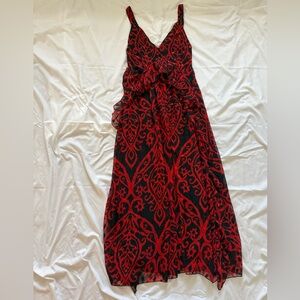 Nasty Gal Red and Black Maxi Dress